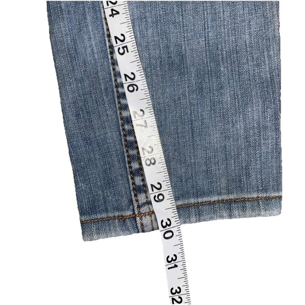 Free People Jeans Low Rise Straight W27x 30 Light Wash Sashiko Stitching Boho‎